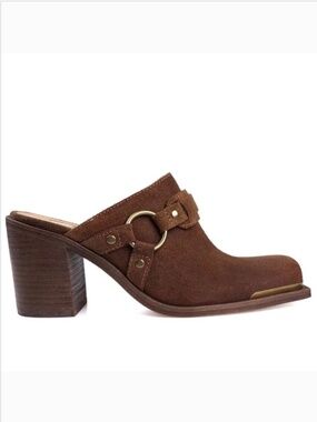 ZIGI Bretti Block Heel Leather Western Mule Cognac SZ 9